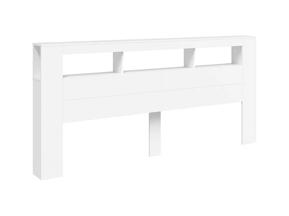 Cabecero LED blanco 220x18,5x103,5 cm madera de ingeniería