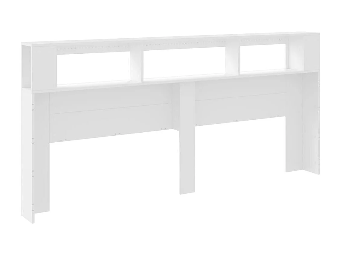 Cabecero LED blanco 220x18,5x103,5 cm madera de ingeniería