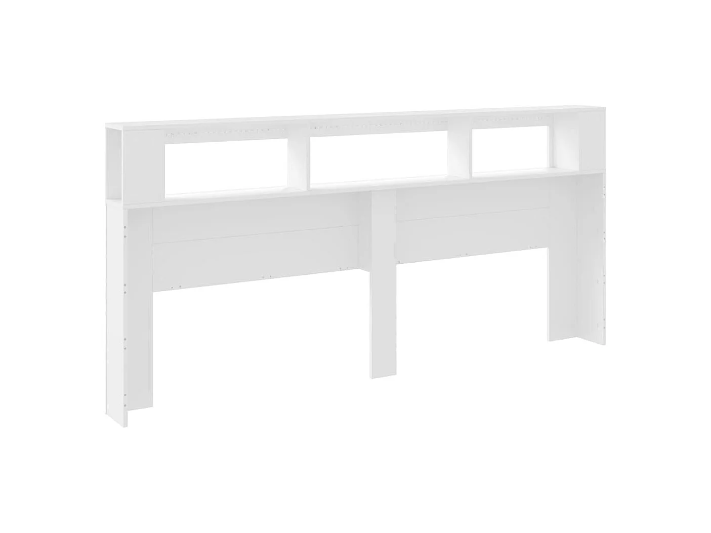 Tête de lit à LED blanc 220x18,5x103,5 cm bois d'ingénierie