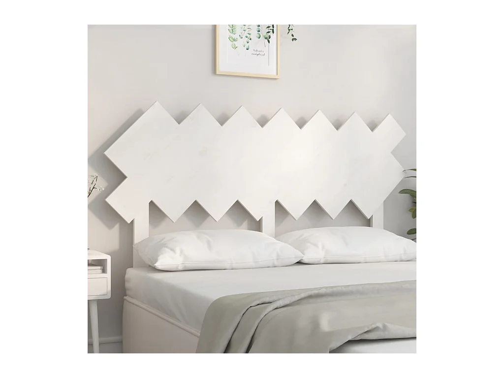 Tête de lit Blanc 141x3x80,5 cm Bois massif de pin