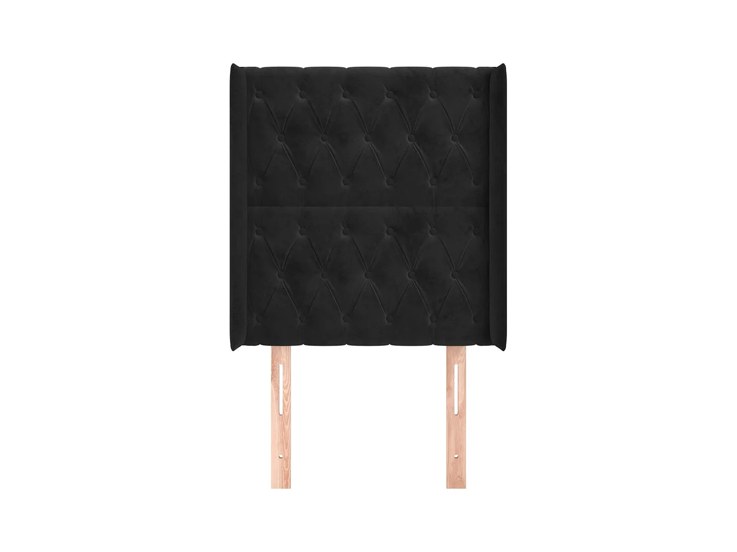 Hoofdbord met vleugels Zwart 83x16x118/128 cm Fluweel