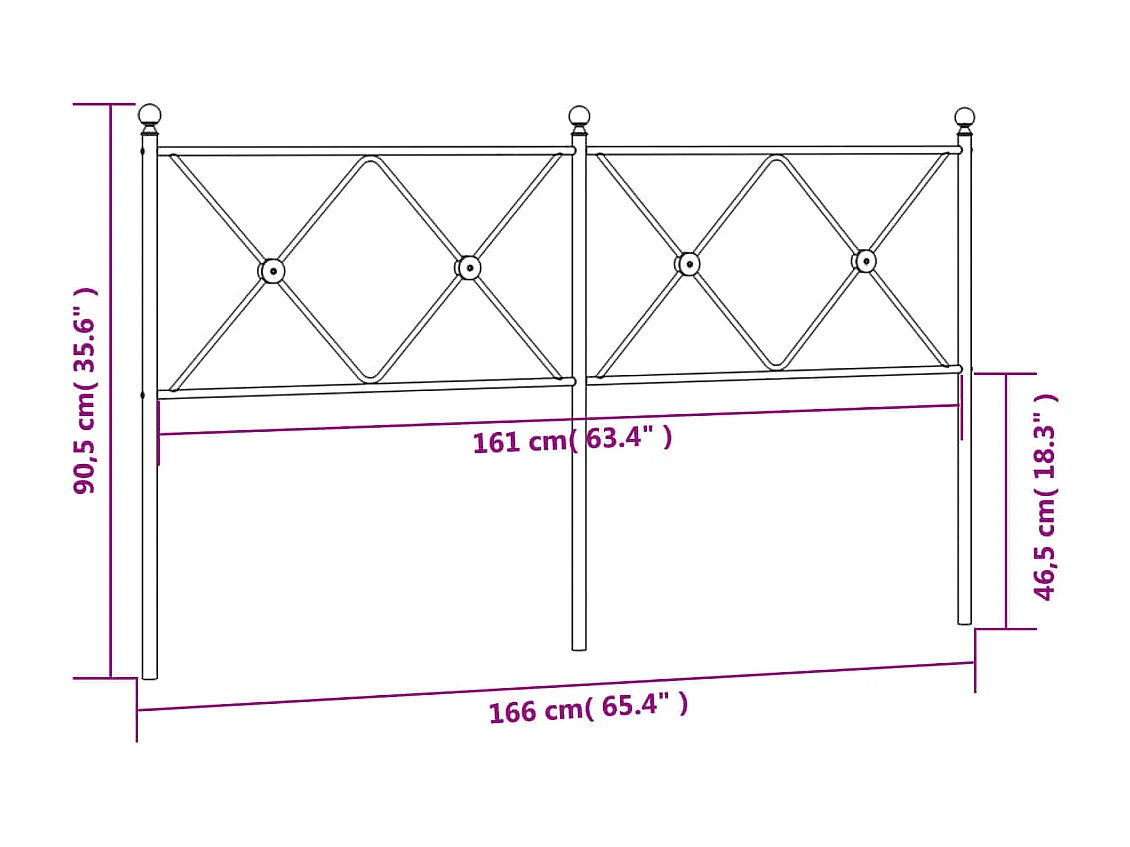 Cabecero de metal negro 160 cm