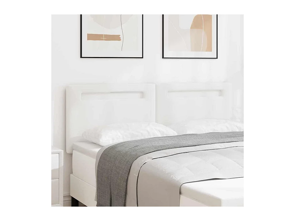 Hoofdbord met LED-verlichting Wit 160 cm PVC