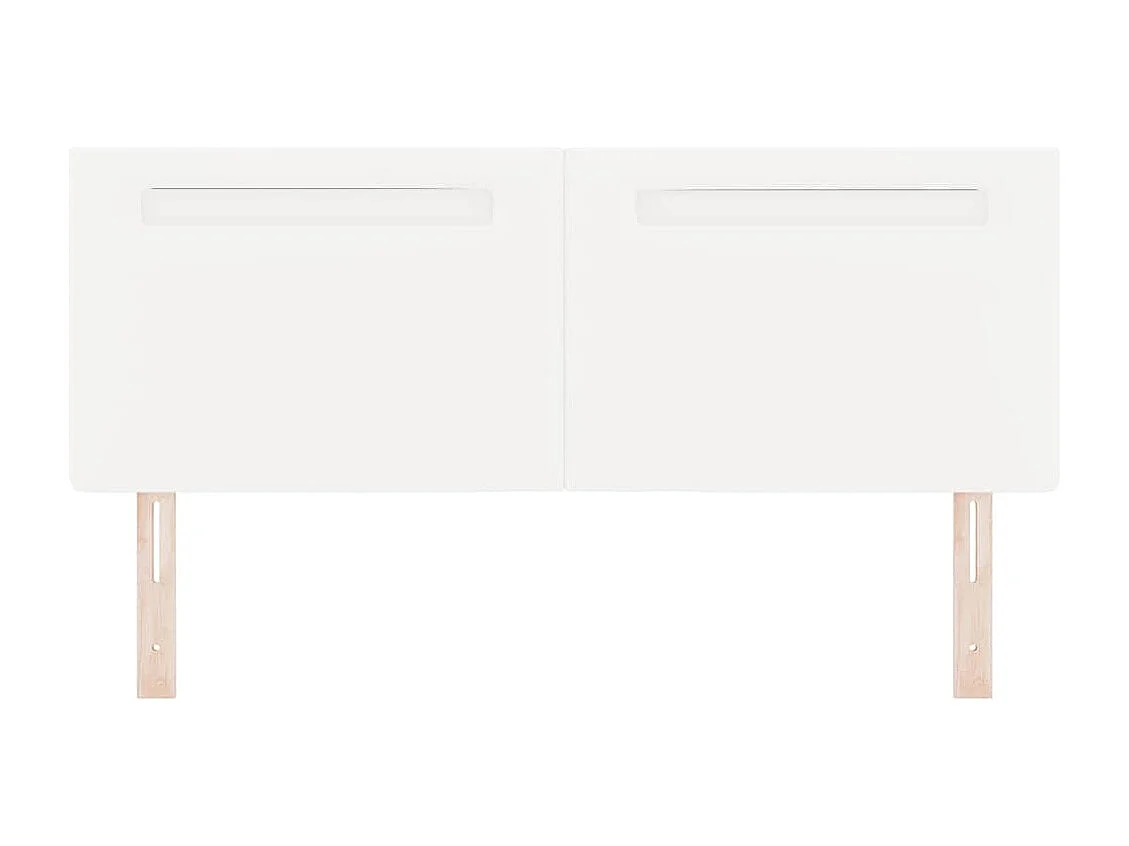 Tête de lit avec des lumières à LED Blanc 160 cm PVC