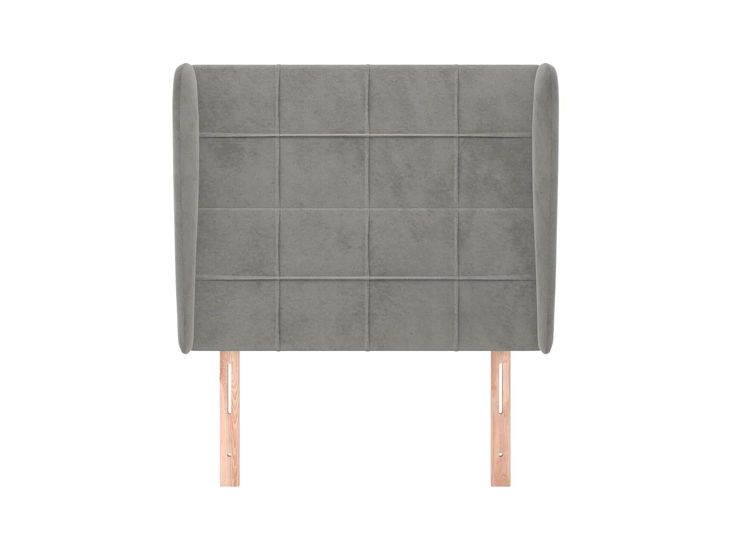 Kopfteil mit Flügeln Hellgrau 103x23x118/128 cm Samt