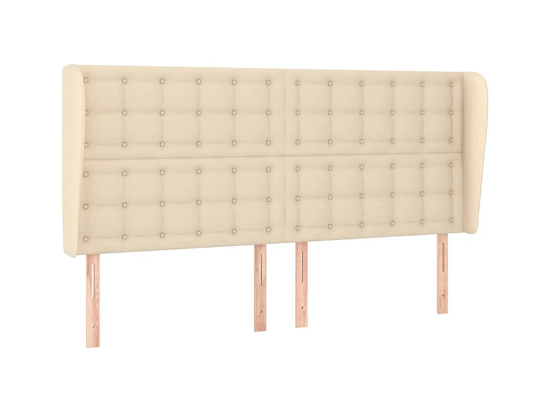 Hoofdbord met vleugels Crème 203x23x118/128 cm Stof