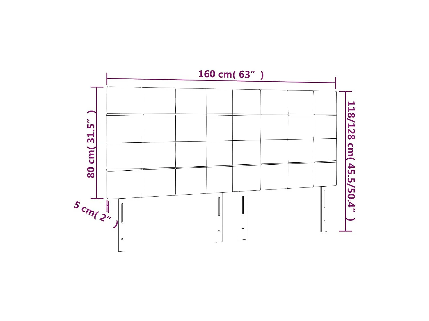 Kopfteile 4 Stk. Blau 80x5x78/88 cm Stoff