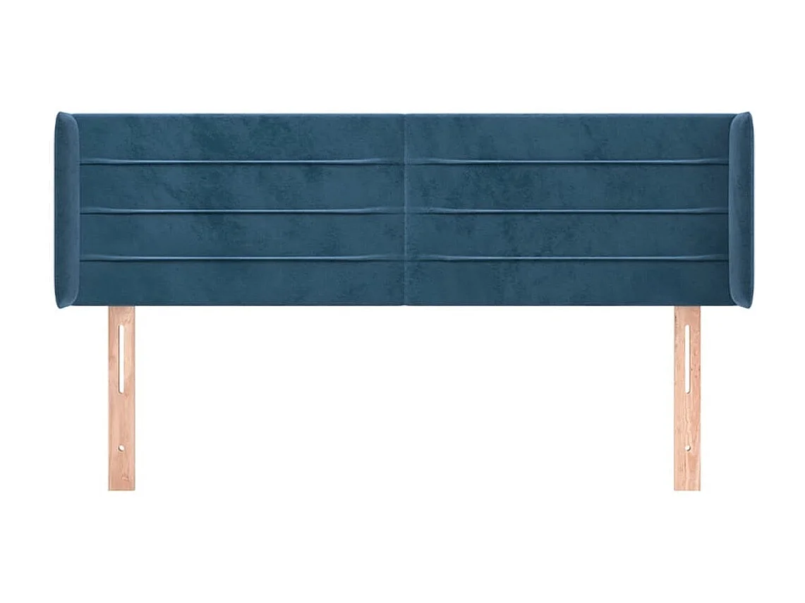 Testiera con ali Blu scuro 147x16x78/88 cm Velluto