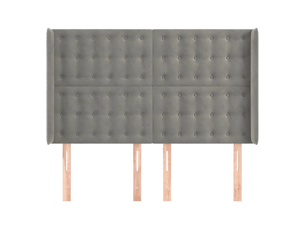 Tête de lit avec oreilles Gris clair 147x16x118/128 cm Velours