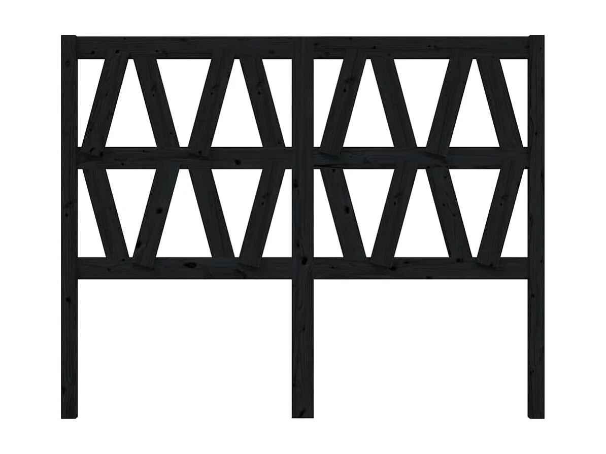 Tête de lit Noir 126x4x100 cm Bois massif de pin