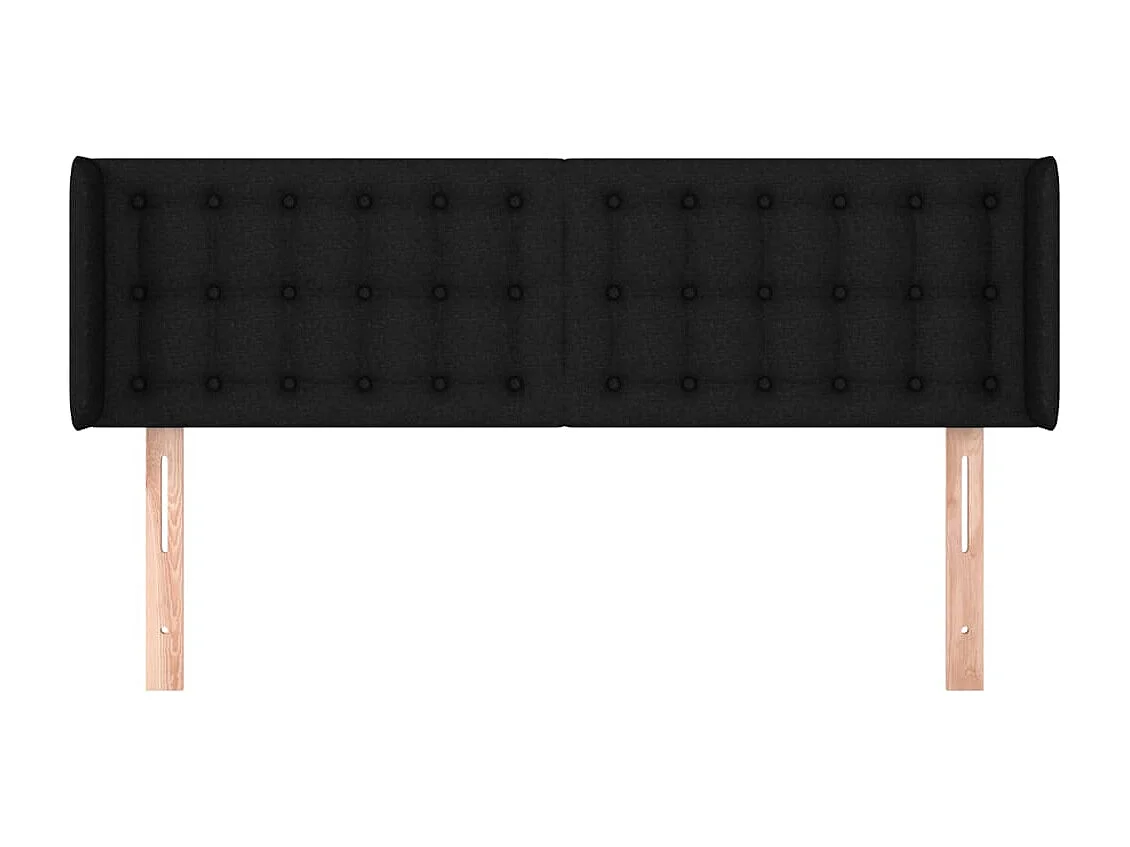 Hoofdbord met vleugels Zwart 147x16x78/88 cm Stof