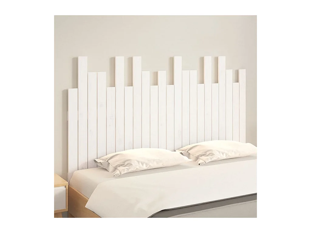 Wandhoofdbord Wit 140x3x80 cm Massief grenenhout