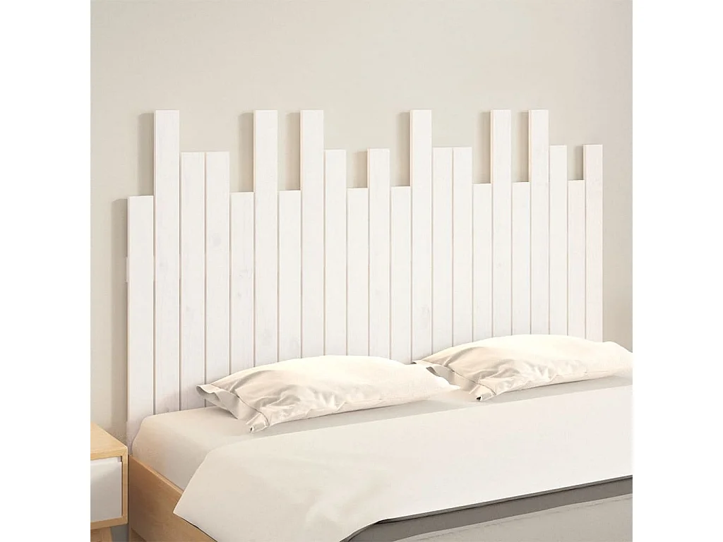 Tête de lit murale Blanc 140x3x80 cm Bois massif de pin