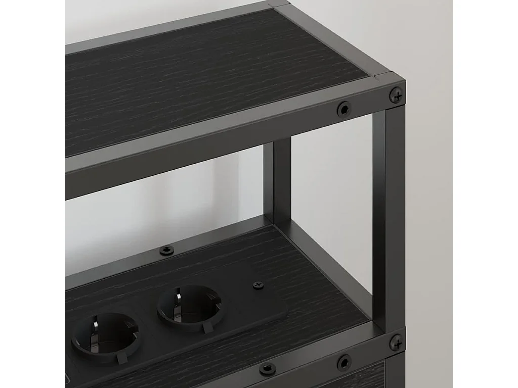 Cabecero de madera de ingeniería de roble negro de 80 cm con almacenaje