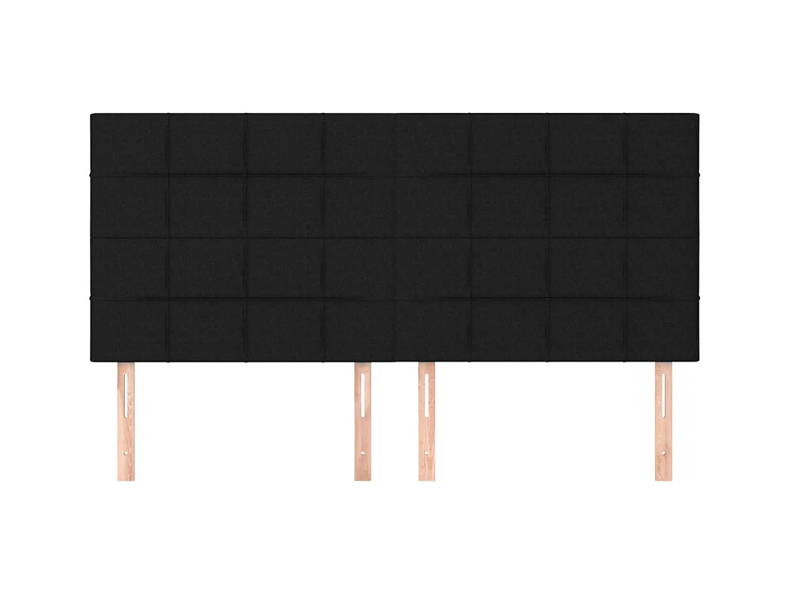 Hoofdborden 4 stuks Zwart 100x5x78/88 cm Stof