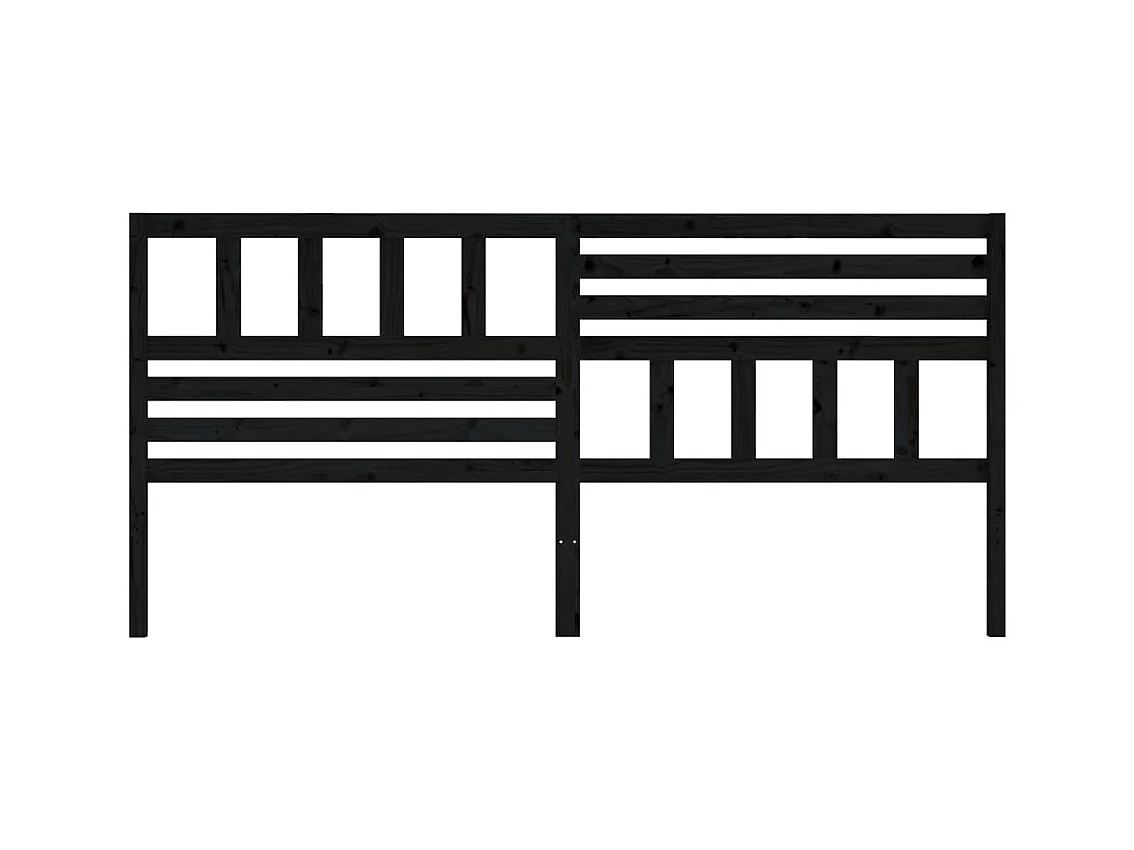 Tête de lit Noir 186x4x100 cm Bois massif de pin