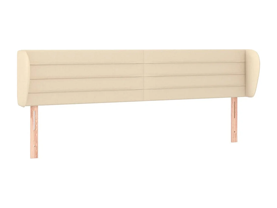 Tête de lit avec oreilles Crème 203x23x78/88 cm Tissu