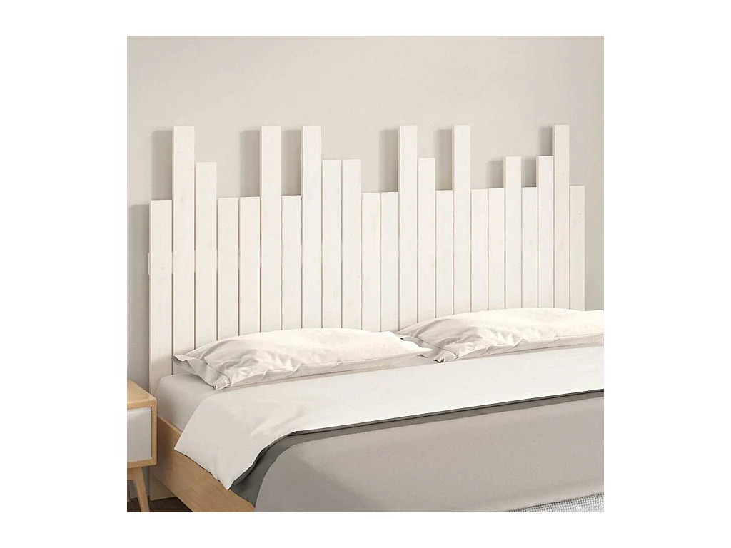 Wandhoofdbord Wit 146,5x3x80 cm Massief grenenhout