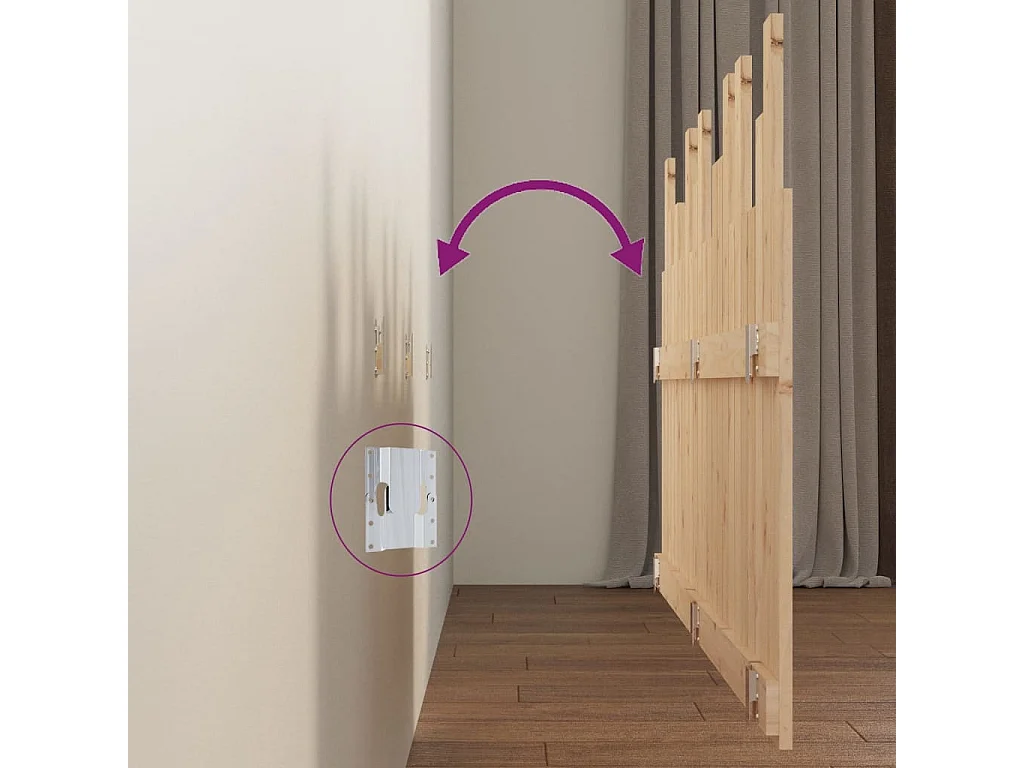 Cabecero de pared 146,5x3x80 cm Madera maciza de pino