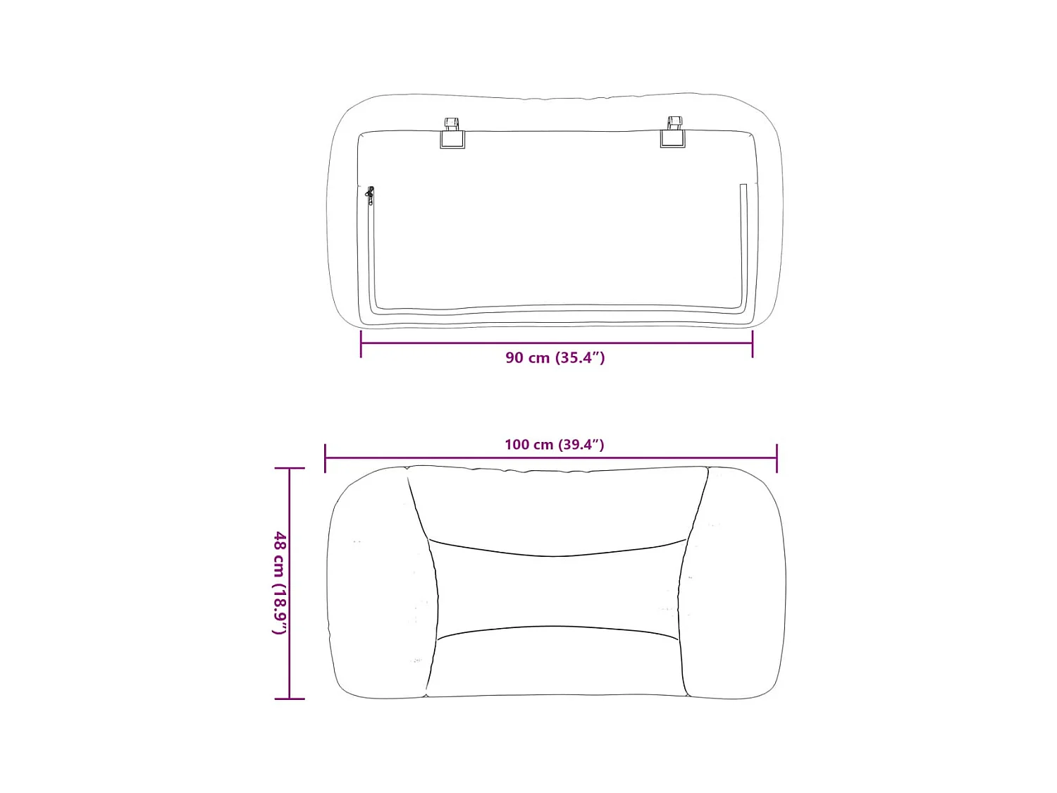 Cojín cabecero tela color topo 90 cm