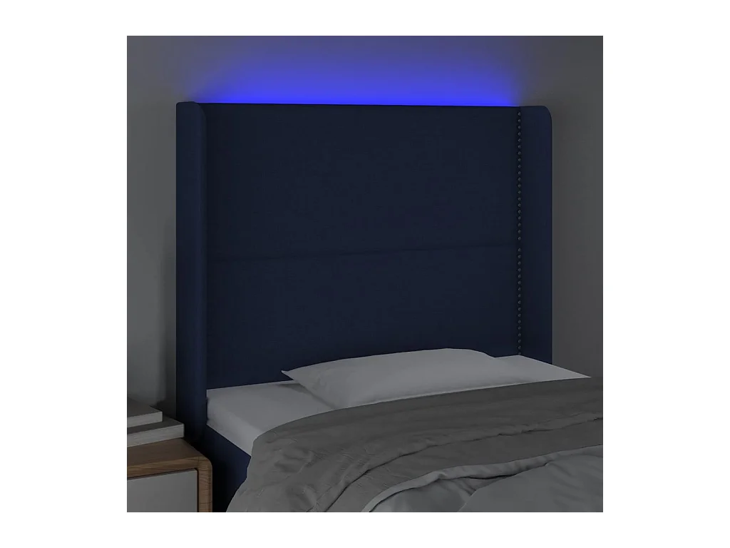 Blauw LED hoofdbord 93x16x118/128 cm Stof