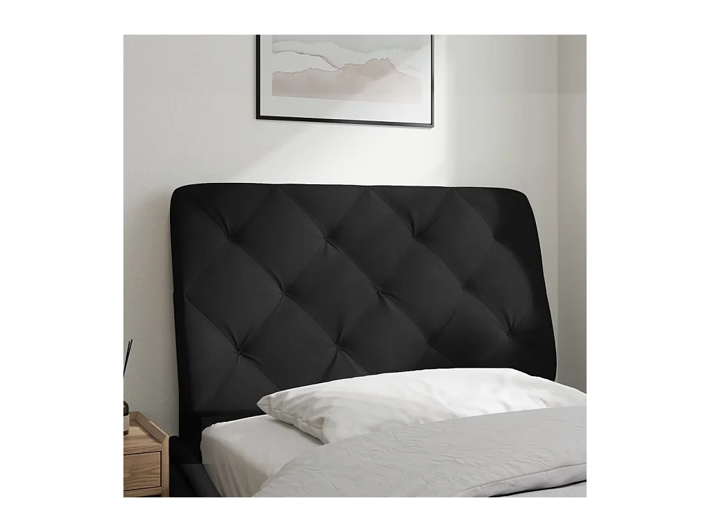 Cojín cabecero negro terciopelo 90 cm