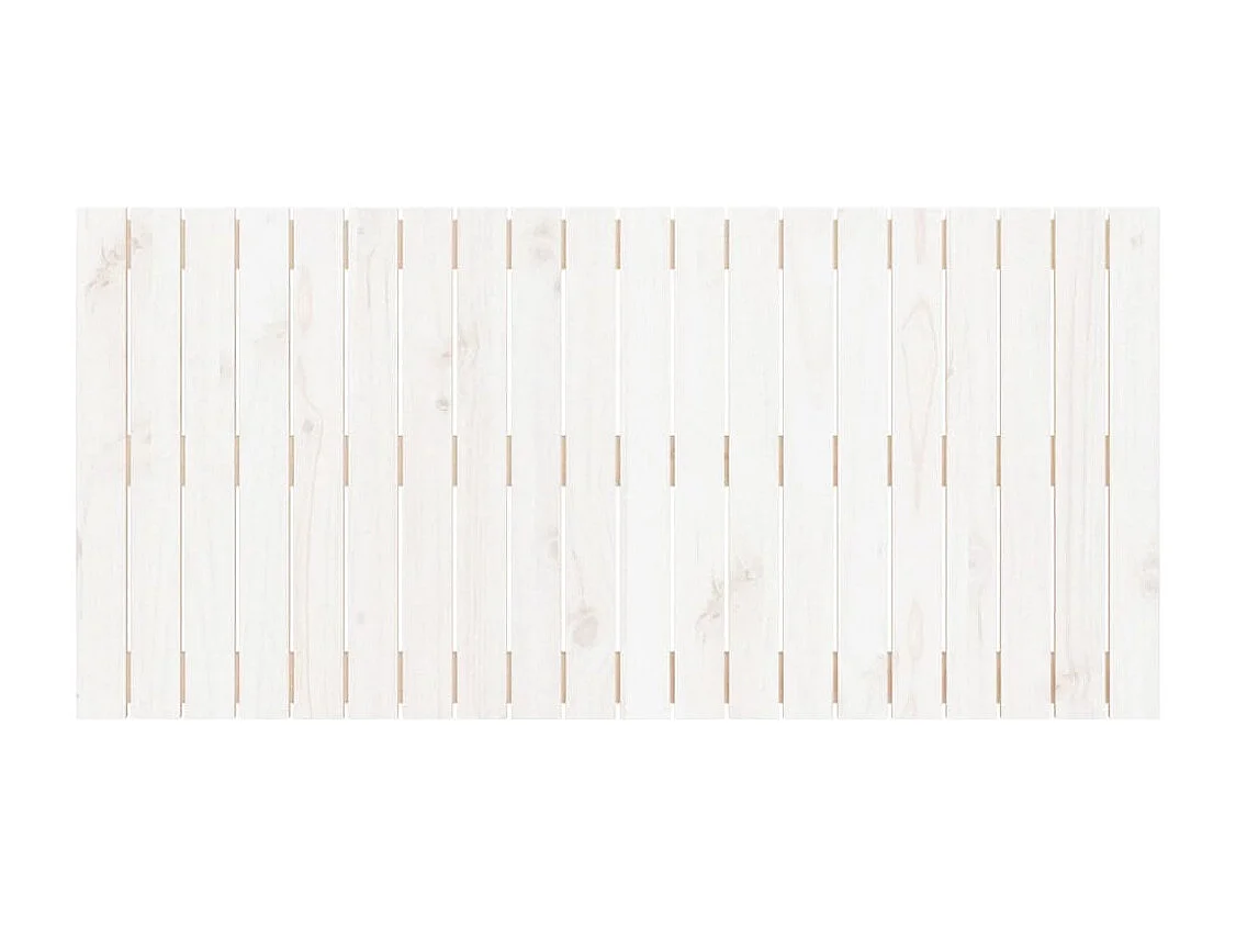 Testiera a muro Bianco 127,5x3x60 cm Legno massello di pino