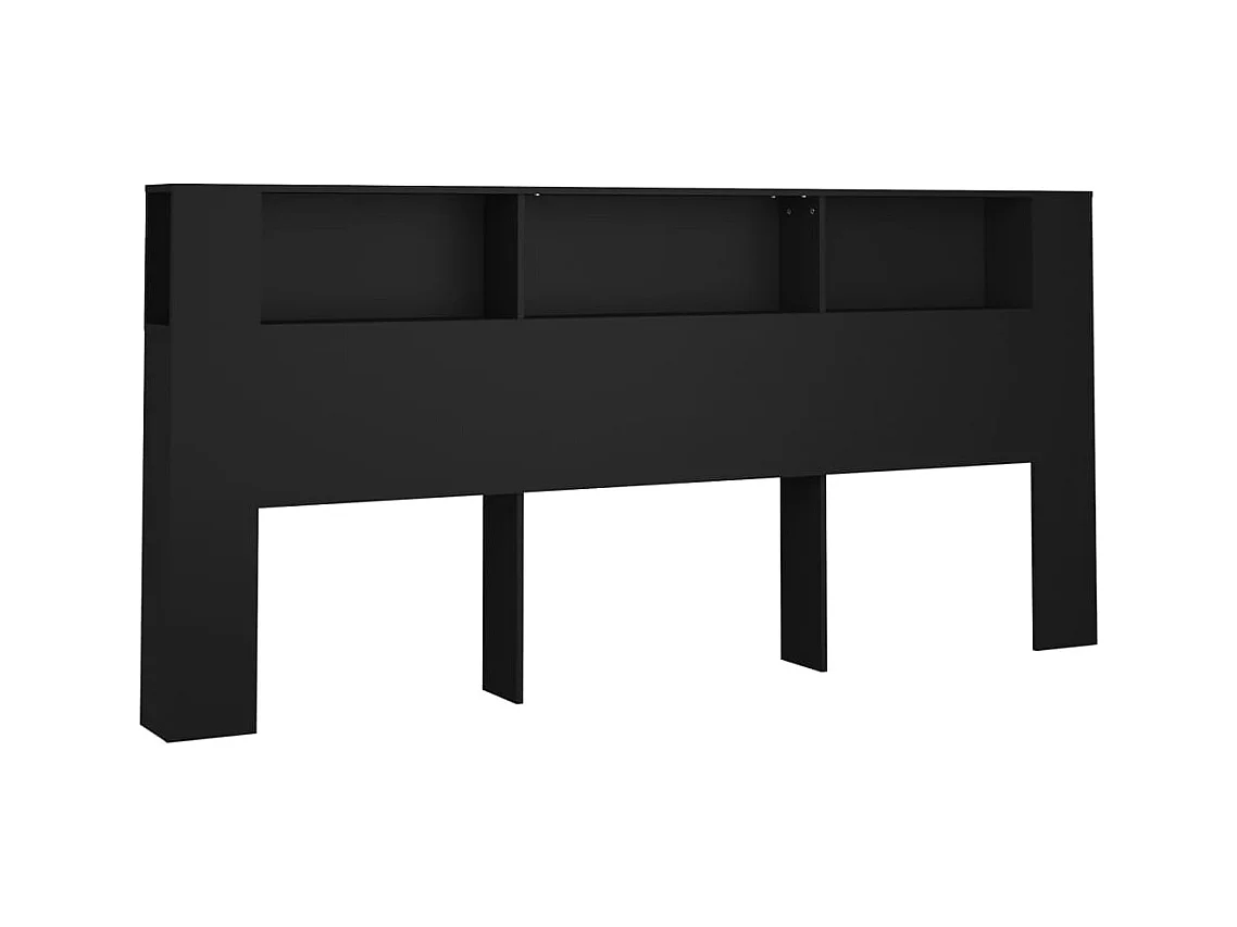 Zwarte hoofdbordkast 220x18,5x104,5 cm
