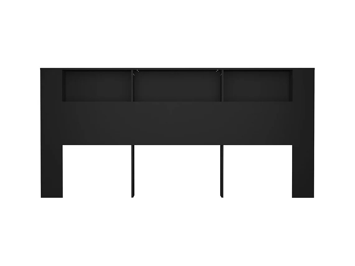 Zwarte hoofdbordkast 220x18,5x104,5 cm