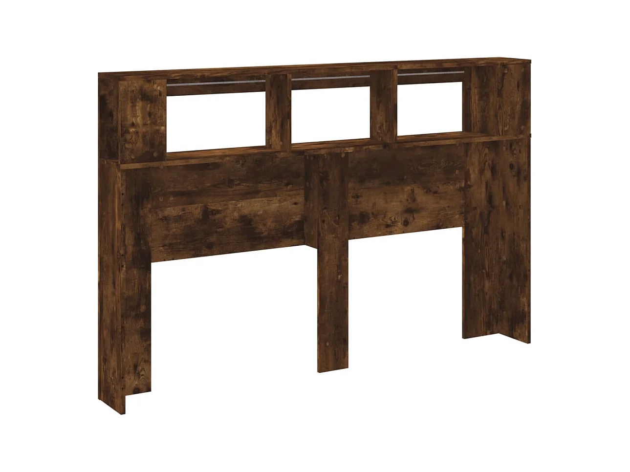 Tête de lit à LED chêne fumé 160x18,5x103,5cm bois d'ingénierie