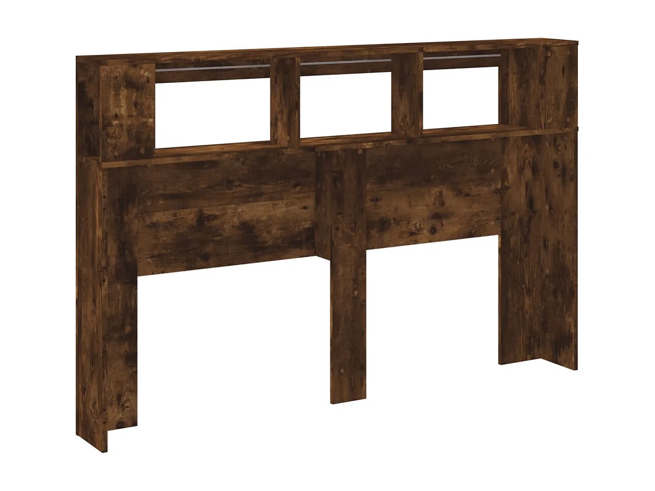 Tête de lit à LED chêne fumé 160x18,5x103,5cm bois d'ingénierie