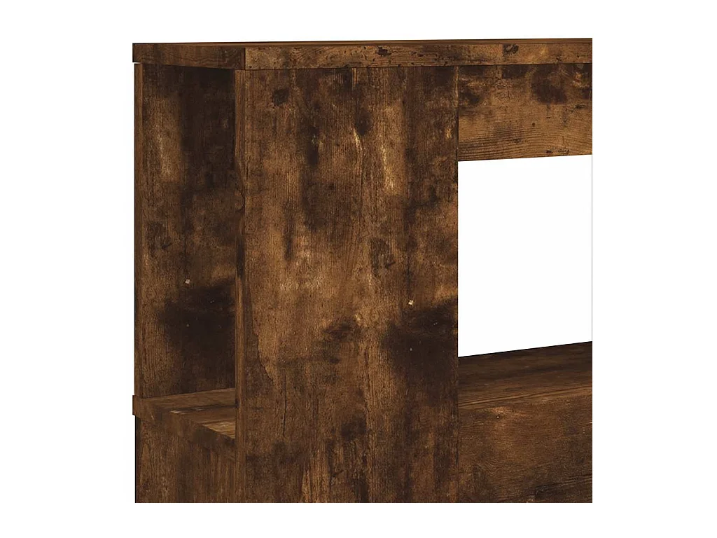 Gerookt eiken LED hoofdbord 200x18,5x103,5cm bewerkt hout