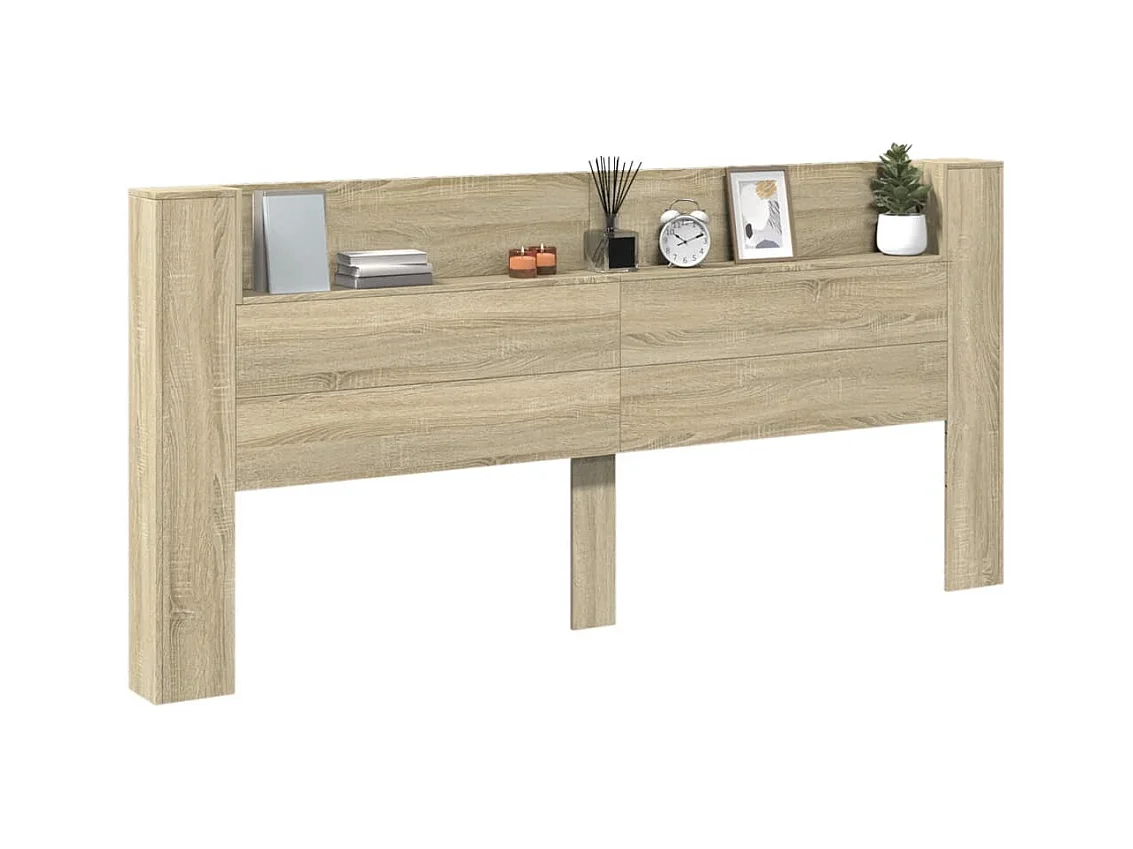 Hoofdbordkast met LED Sonoma eiken 220x16,5x103,5 cm