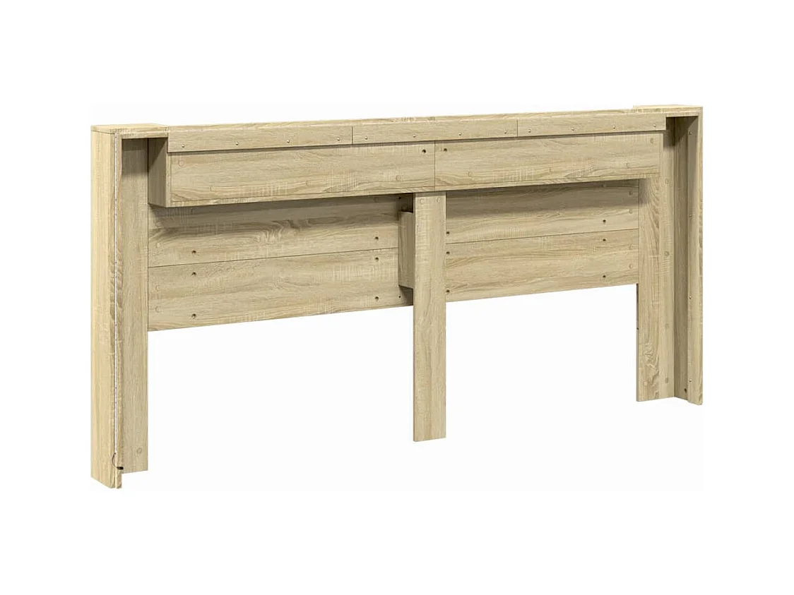 Hoofdbordkast met LED Sonoma eiken 220x16,5x103,5 cm