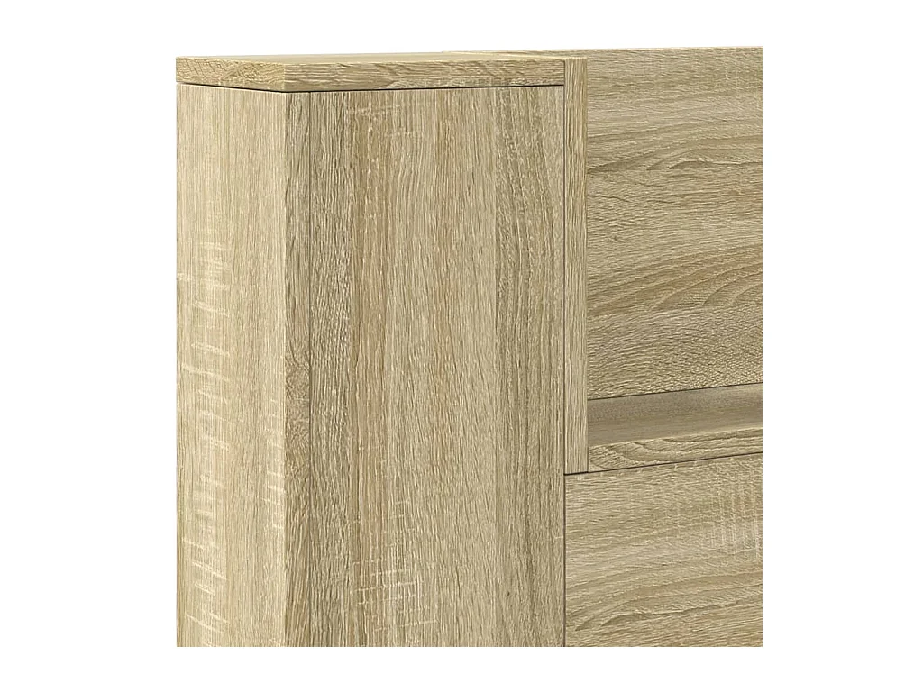 Hoofdbordkast met LED Sonoma eiken 220x16,5x103,5 cm