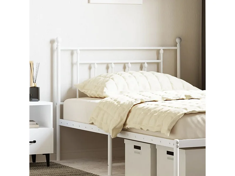 Wit metalen hoofdbord 100 cm