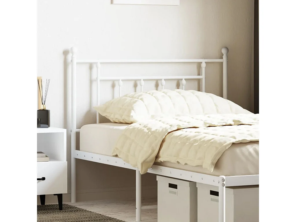 Wit metalen hoofdbord 100 cm