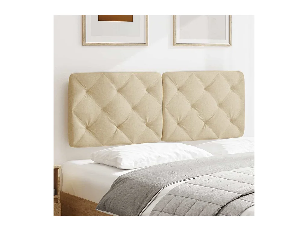 Coussin de tête de lit crème 120 cm tissu