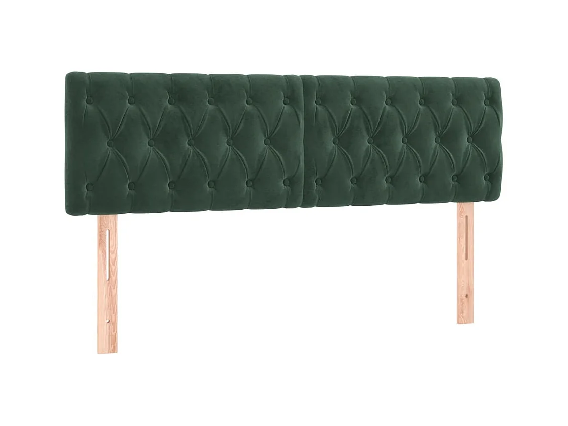 Cabeceros 2 uds Verde Oscuro 80x7x78/88 cm Terciopelo