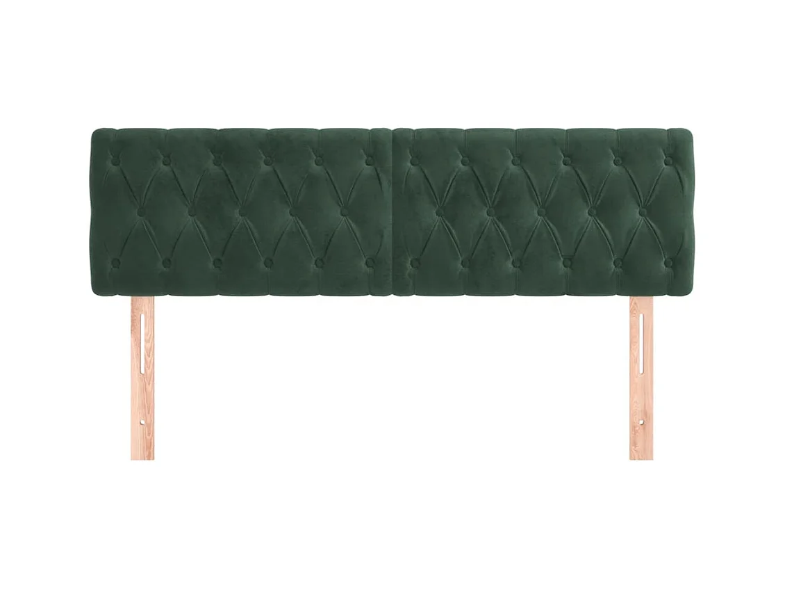 Cabeceros 2 uds Verde Oscuro 80x7x78/88 cm Terciopelo