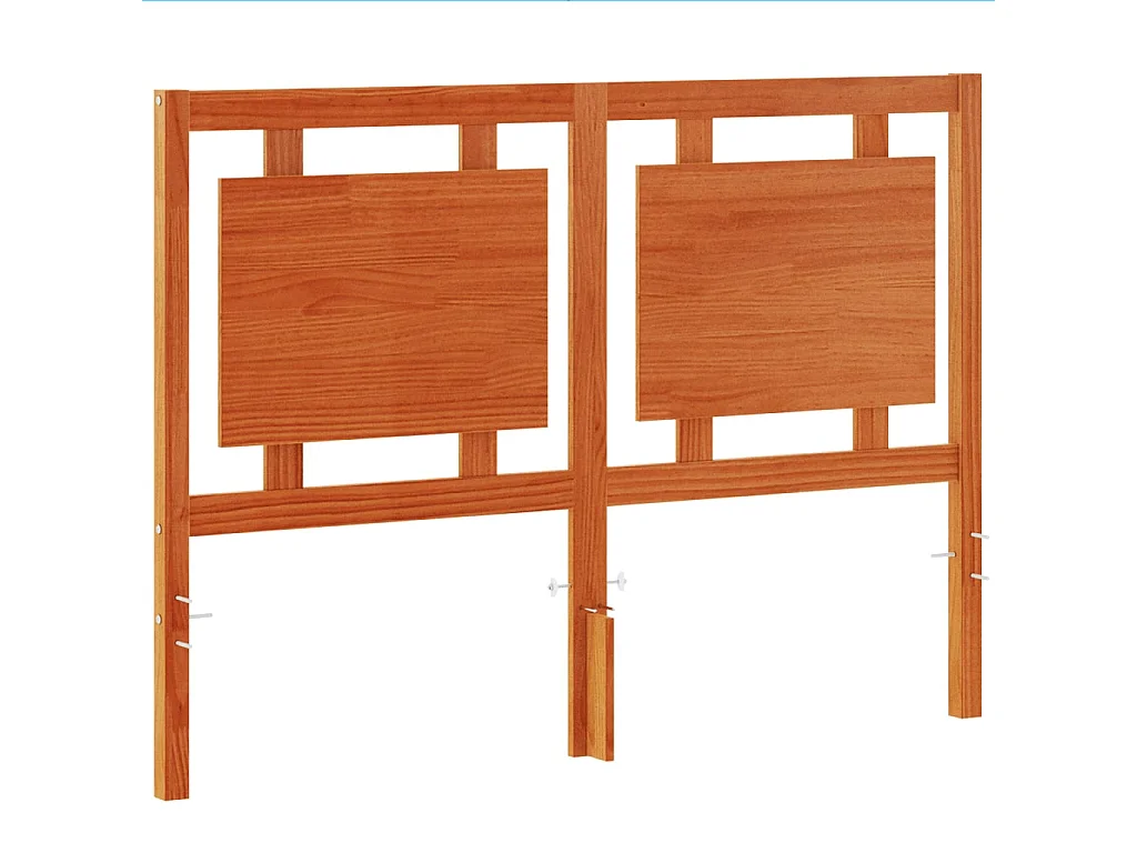 Cabecero encerado marrón 135 cm madera maciza de pino