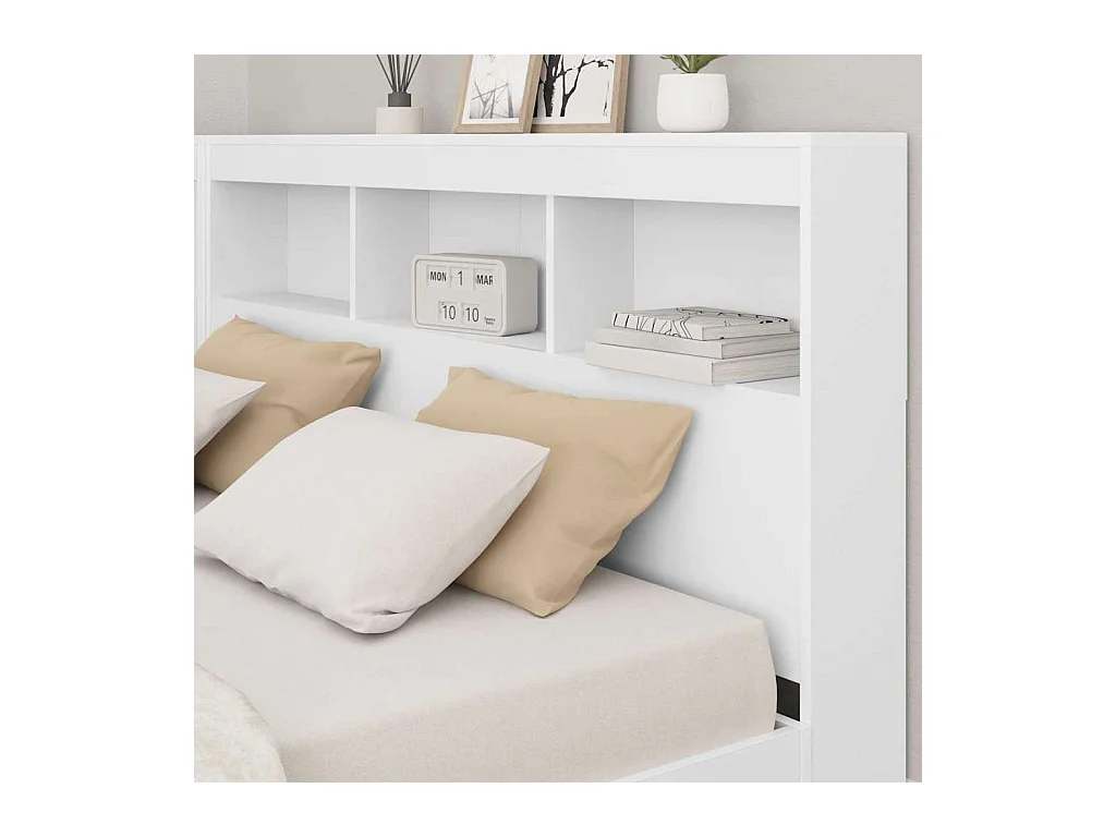 Wit 140 cm opberghoofdeinde van bewerkt hout