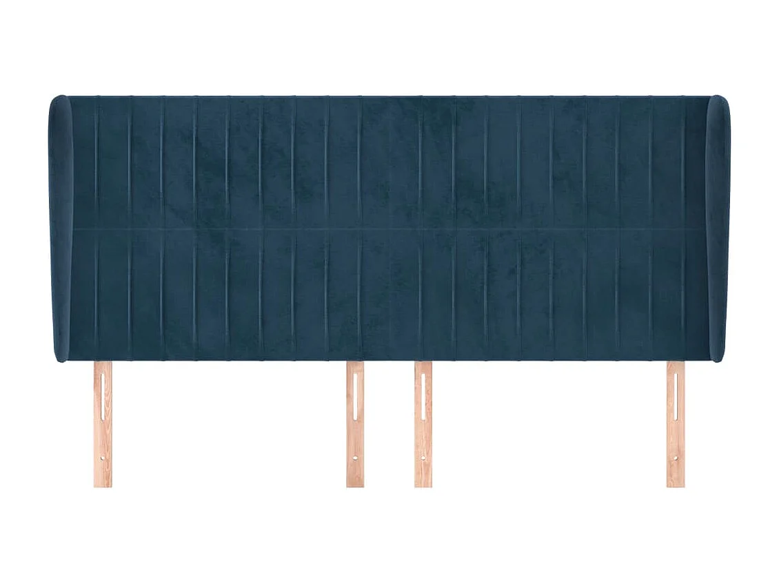 Hoofdbord met vleugels Donkerblauw 183x23x118/128 cm Fluweel
