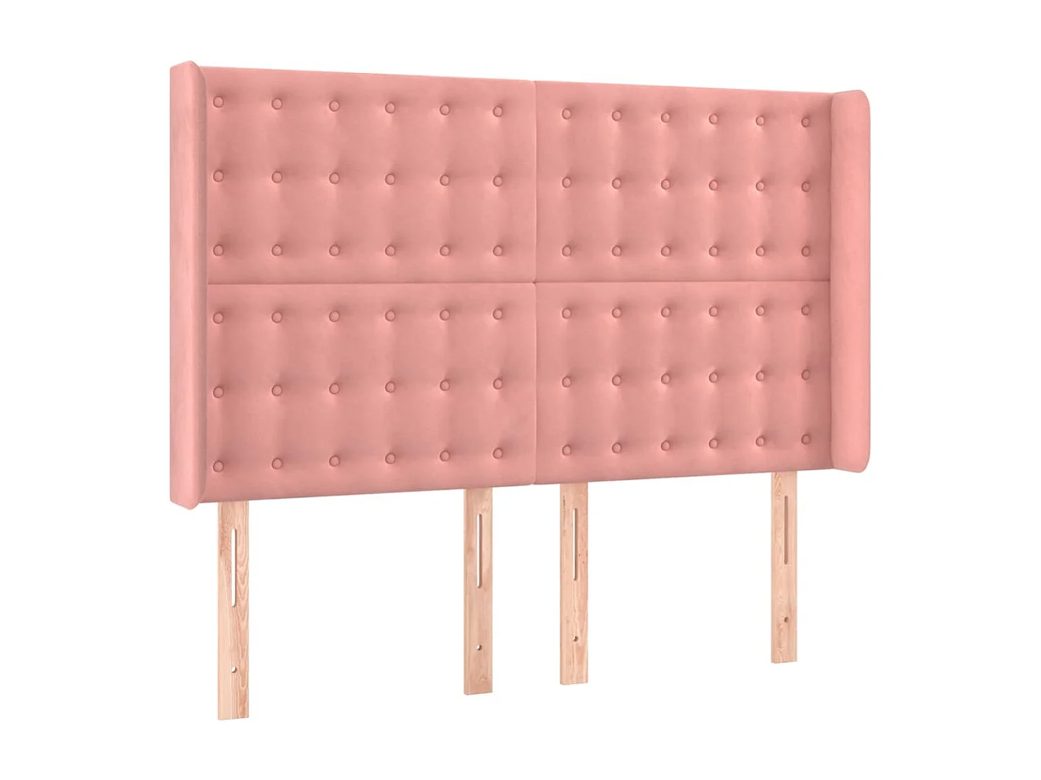 Testiera LED Rosa 147x16x118/128 cm Velluto