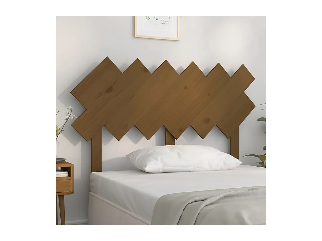 Honigbraunes Kopfteil 122,5 x 3 x 80,5 cm, massives Kiefernholz