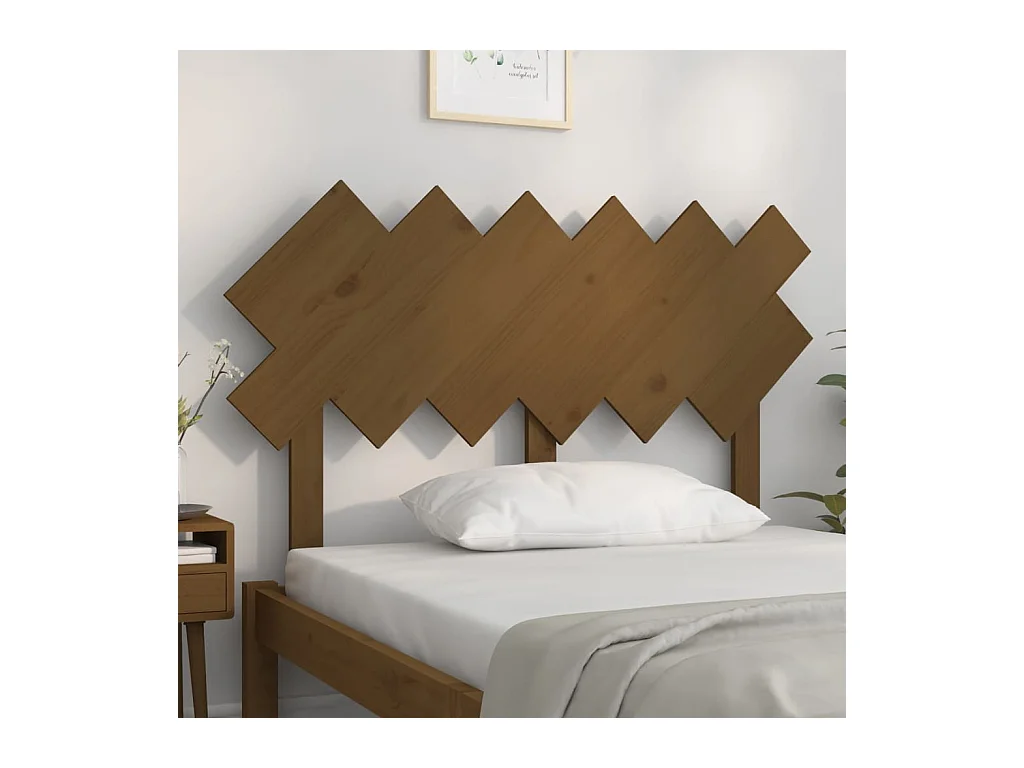 Honigbraunes Kopfteil 122,5 x 3 x 80,5 cm, massives Kiefernholz