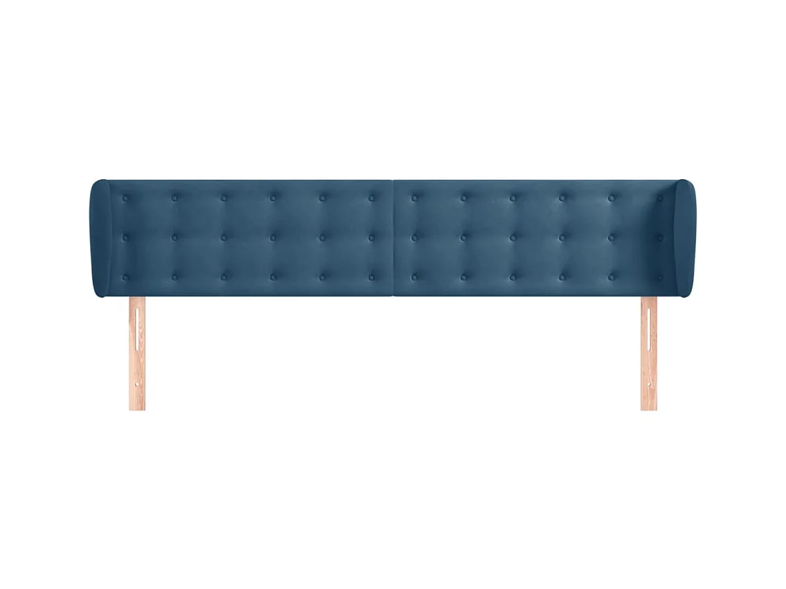 Hoofdbord met vleugels Donkerblauw 203x23x78/88 cm Fluweel