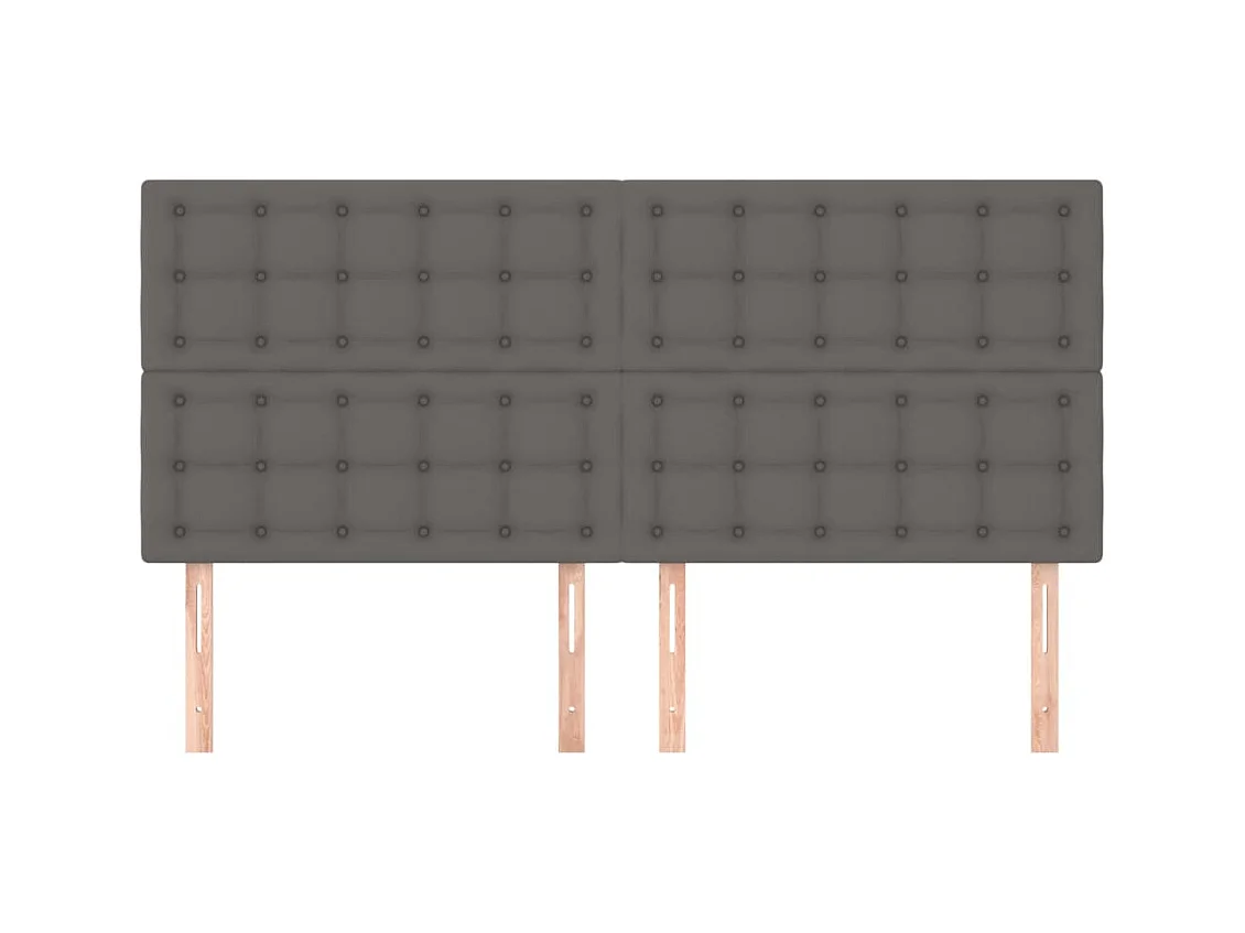 Hoofdborden 4 stuks Grijs 80x5x78/88 cm Kunstleer