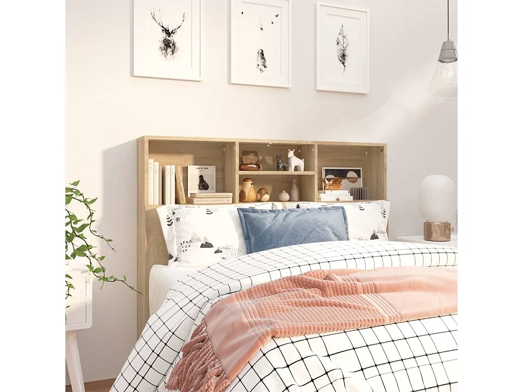 Armoire de tête de lit Chêne sonoma 120x19x103,5 cm
