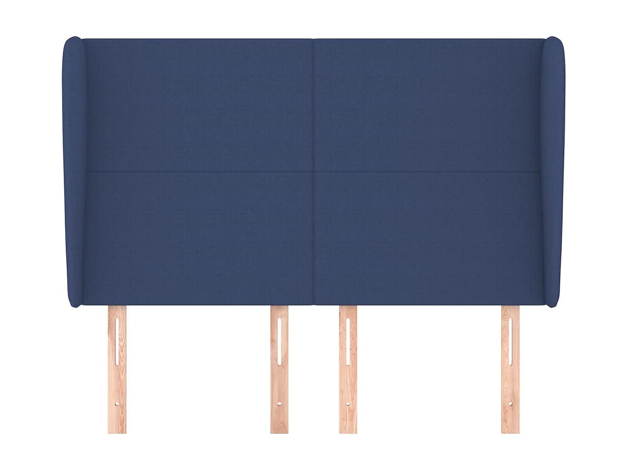 Tête de lit avec oreilles Bleu 147x23x118/128 cm Tissu